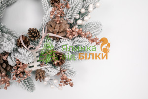 Вінок Преміум Засніжений Біла калина і кориця