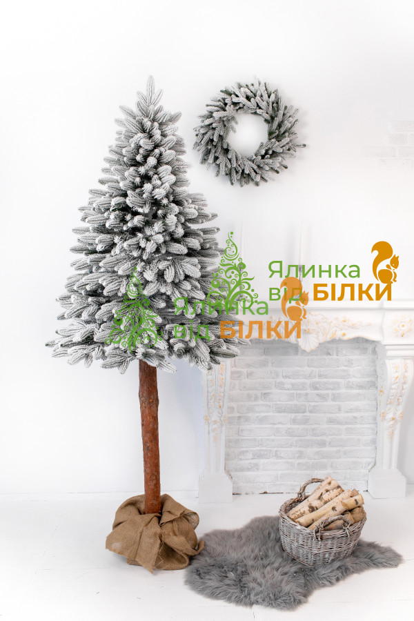 Ялинка штучна лита Преміум на пні засніжена 2.00 м.