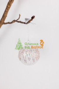 Скляна прозора куля з глітерним золотим покриттям, Код товару:YUSL5-193